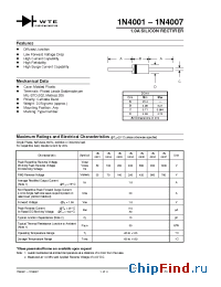 Datasheet 1N4002-TB manufacturer WTE