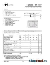 Datasheet 1N4934-T3 manufacturer WTE