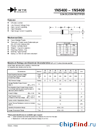 Datasheet 1N5406 manufacturer WTE