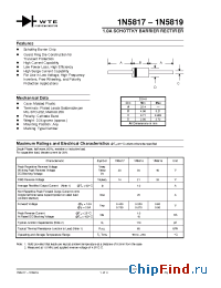 Datasheet 1N5818 производства WTE