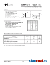 Datasheet 1SMA47xx-T3 manufacturer WTE