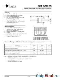 Datasheet 3KP7.0CA manufacturer WTE