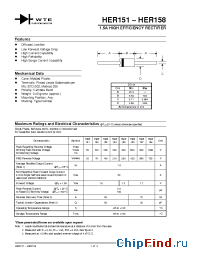 Datasheet HER154-T3 manufacturer WTE