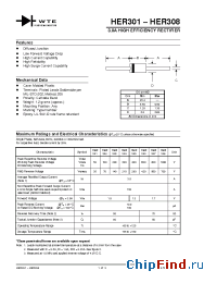 Datasheet HER308-T3 manufacturer WTE