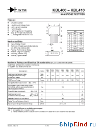 Datasheet KBL408 manufacturer WTE