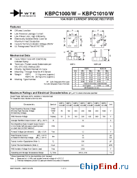 Datasheet KBPC1006 manufacturer WTE