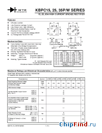 Datasheet KBPC1500PW manufacturer WTE