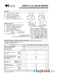 Datasheet KBPC1501G manufacturer WTE
