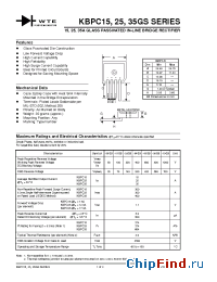 Datasheet KBPC1501GS manufacturer WTE