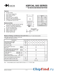 Datasheet KBPC35A01S manufacturer WTE