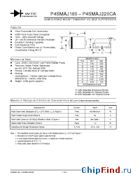 Datasheet P4SMAJ180CA-T3 manufacturer WTE