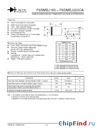Datasheet P6SMBJ180CA-T1 производства WTE