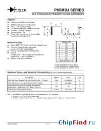 Datasheet P6SMBJ5.0CA-T3 manufacturer WTE