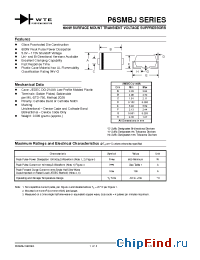 Datasheet P6SMBJ51C-T3 manufacturer WTE