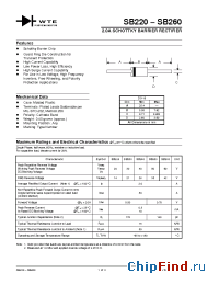 Datasheet SB220-T3 manufacturer WTE