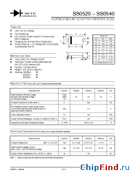 Datasheet SS0520 manufacturer WTE