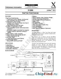 Datasheet X1205V8I manufacturer Xicor