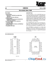 Datasheet X20C04E-25 производства Xicor