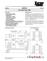 Datasheet X22C10SMB manufacturer Xicor