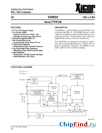 Datasheet X24022PI-3 manufacturer Xicor