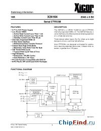 Datasheet X24164P-3 manufacturer Xicor