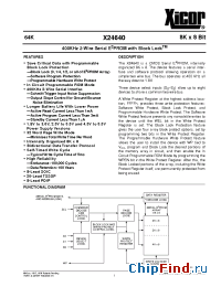 Datasheet X24640S8I-1.8 manufacturer Xicor