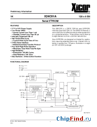 Datasheet X24C01A manufacturer Xicor