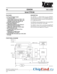 Datasheet X24C04 manufacturer Xicor