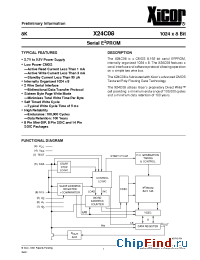 Datasheet X24C08P-2.7 manufacturer Xicor
