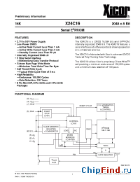 Datasheet X24C16S14I-3 manufacturer Xicor