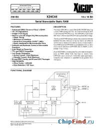 Datasheet X24C44PI manufacturer Xicor