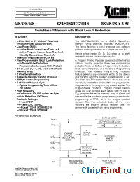 Datasheet X24F016P-5 manufacturer Xicor
