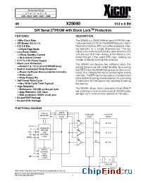 Datasheet X25040P-3 manufacturer Xicor