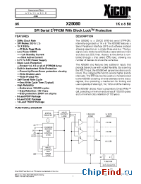 Datasheet X25080SI manufacturer Xicor