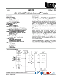 Datasheet X25138V8T-V manufacturer Xicor
