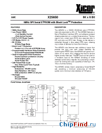 Datasheet X25650S8 manufacturer Xicor