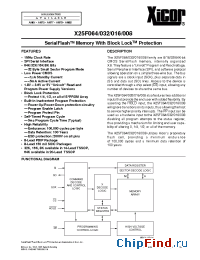 Datasheet X25F008SE manufacturer Xicor