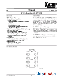 Datasheet X2804CP-90 manufacturer Xicor