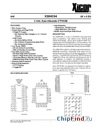 Datasheet X28HC64D-50 manufacturer Xicor