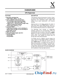 Datasheet X4003M8I-2.7A manufacturer Xicor