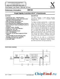 Datasheet X9110TB15 manufacturer Xicor