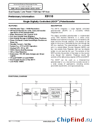 Datasheet X9110TV14 manufacturer Xicor