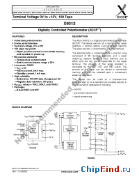 Datasheet X9312W manufacturer Xicor
