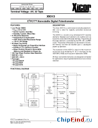 Datasheet X9313TS manufacturer Xicor