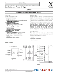 Datasheet X9315-2.7 manufacturer Xicor