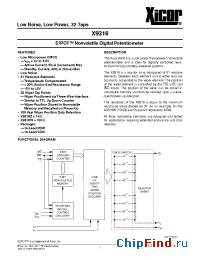 Datasheet X9316WP manufacturer Xicor