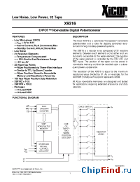 Datasheet X9316WSM manufacturer Xicor