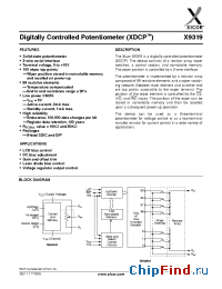 Datasheet X9319WS8 manufacturer Xicor