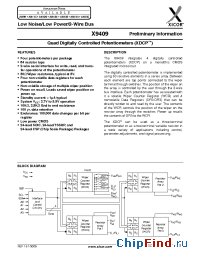 Datasheet X9409WZ24I-2.7 manufacturer Xicor