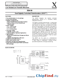 Datasheet X9418Y-2.7 manufacturer Xicor